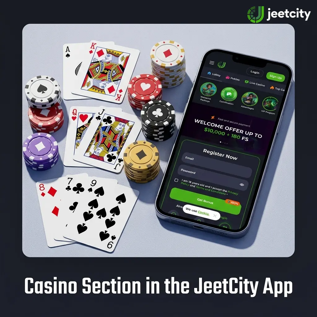 JeetCity casino app game lobby showing over 5000 titles