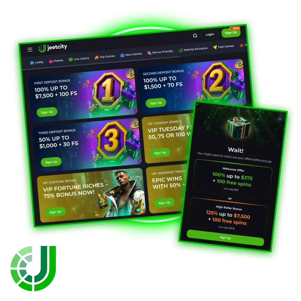 Get generous welcome bonuses and exclusive rewards at JeetCity today.