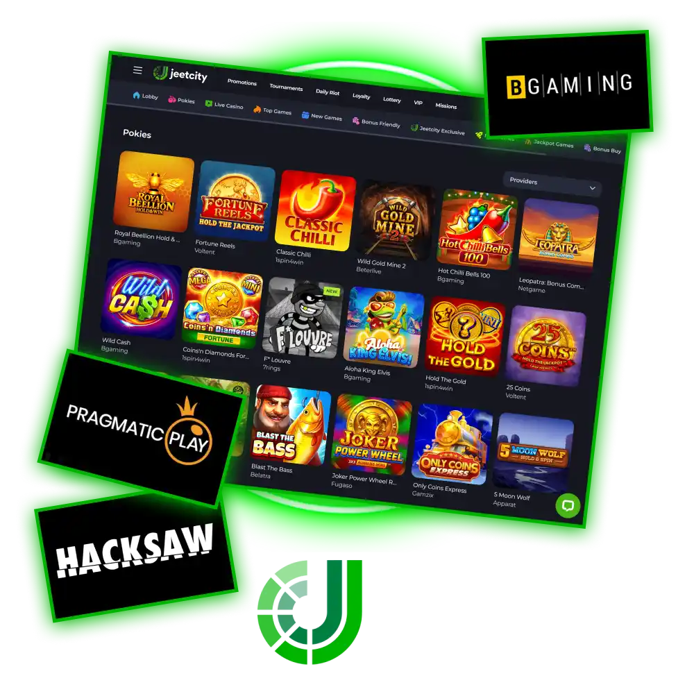 Play the best online slots from leading providers at JeetCity.